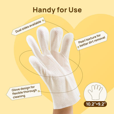 Deodorizing Cat & Dog Grooming Glove Wipes