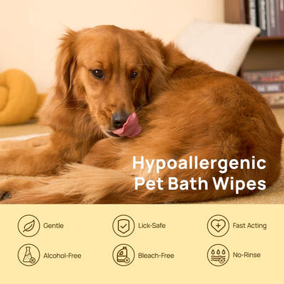 Deodorizing Cat & Dog Grooming Glove Wipes